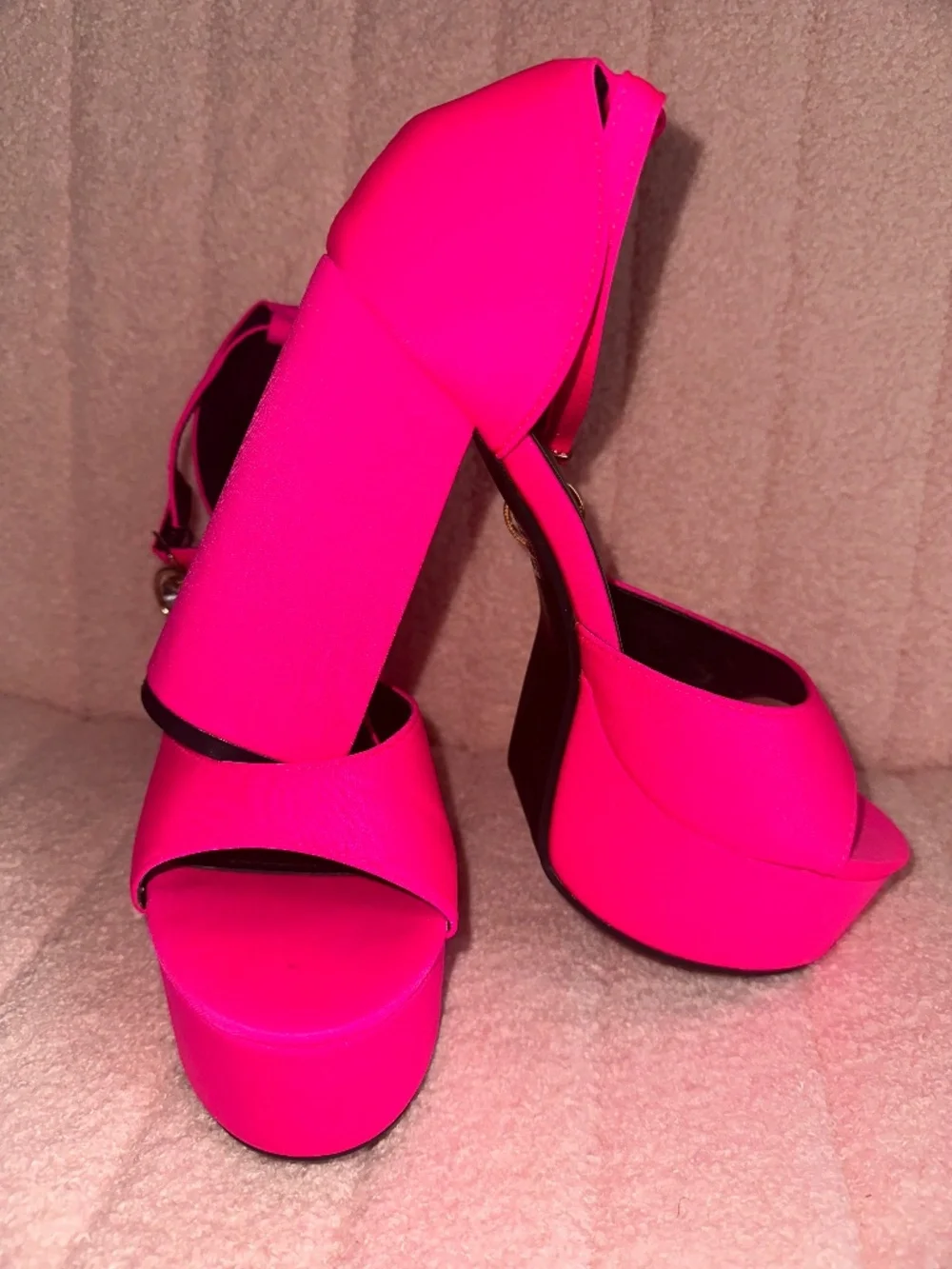 Neon Pink Platform Heels
